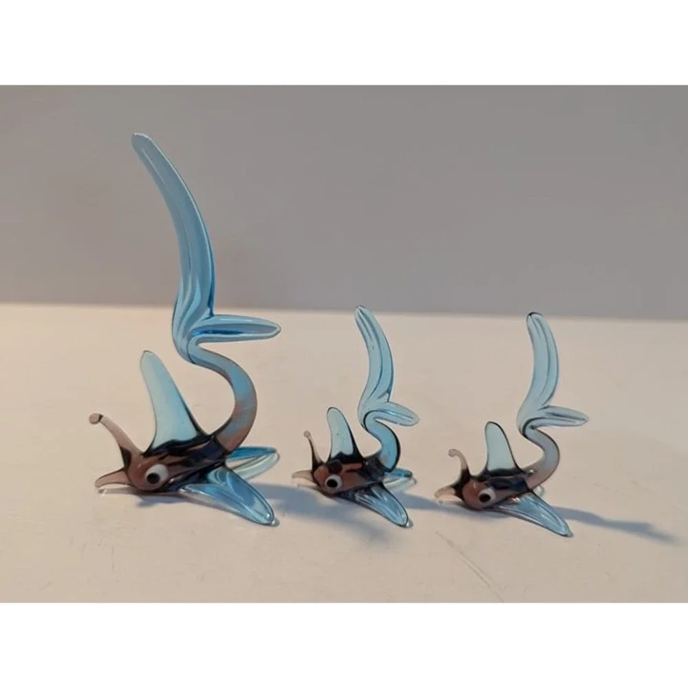 Set of 3 Blown Glass Fish‎